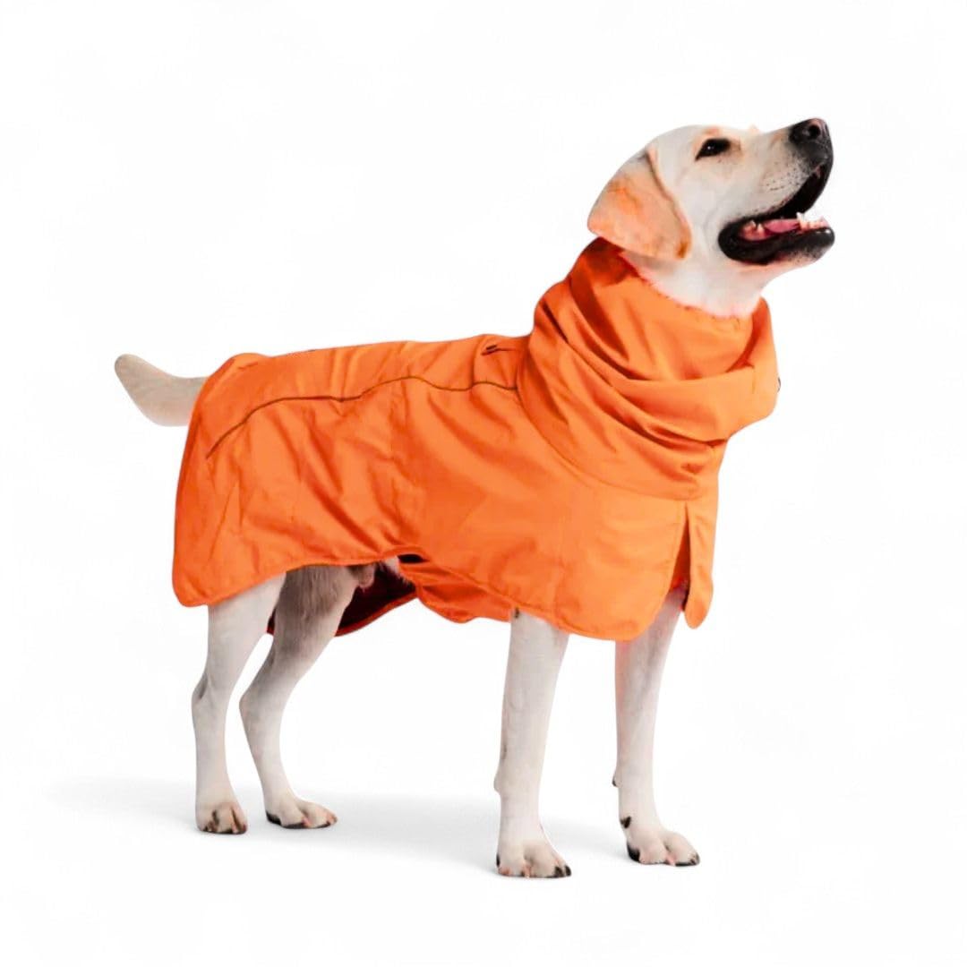 Spark Paws Dog Raincoat - Waterproof Rain Jacket w/Hood, Full Coverage | Waterproof Coat Covers Full Body incl. Belly - Reflective, Covered Harness Holes, Lightweight, Small, Medium & Large Dogs