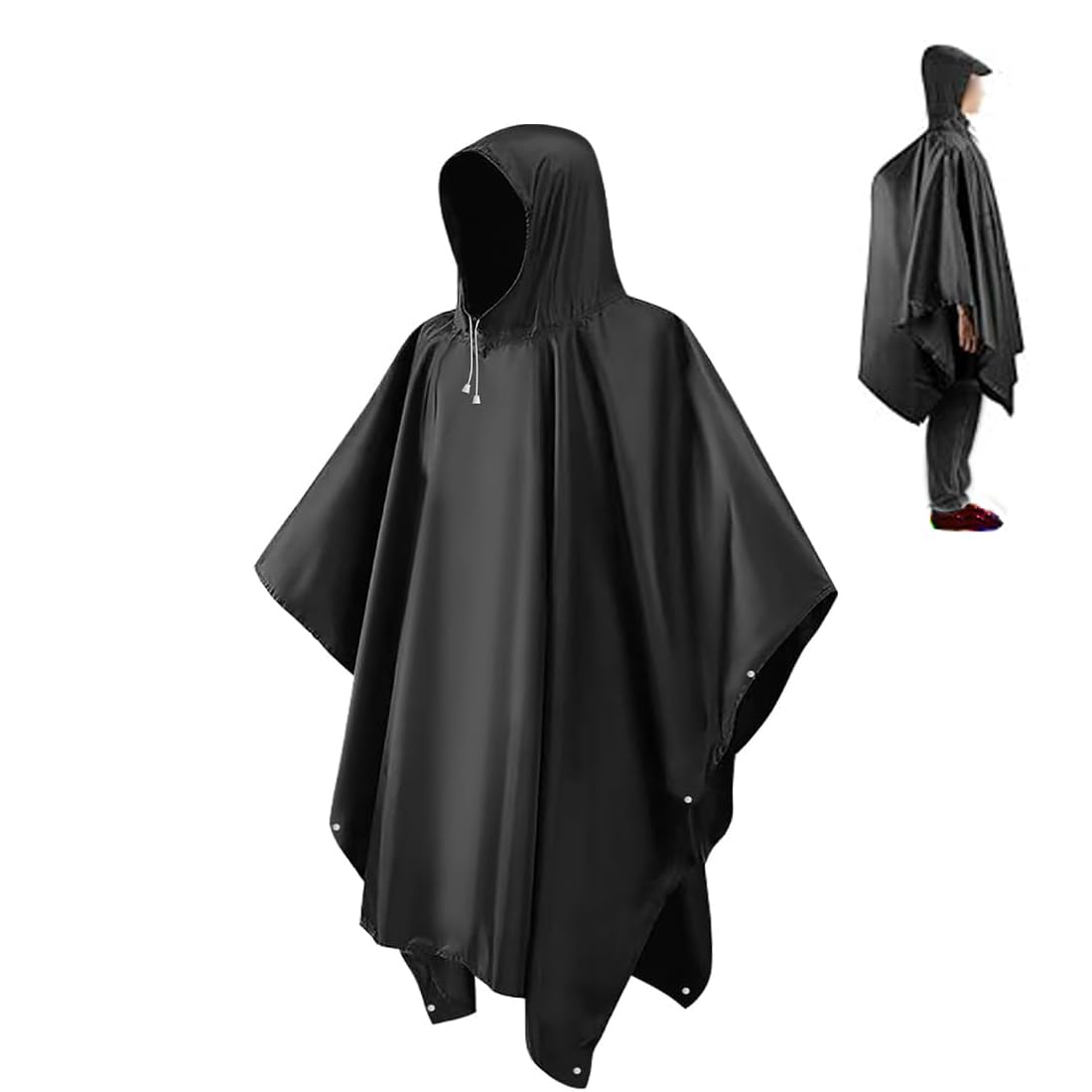 CHGANG Rain Ponchos for Adults, Reusable Ponchos for Men Women, Waterproof EVA Lightweight Rain Coat with Drawstring Hood
