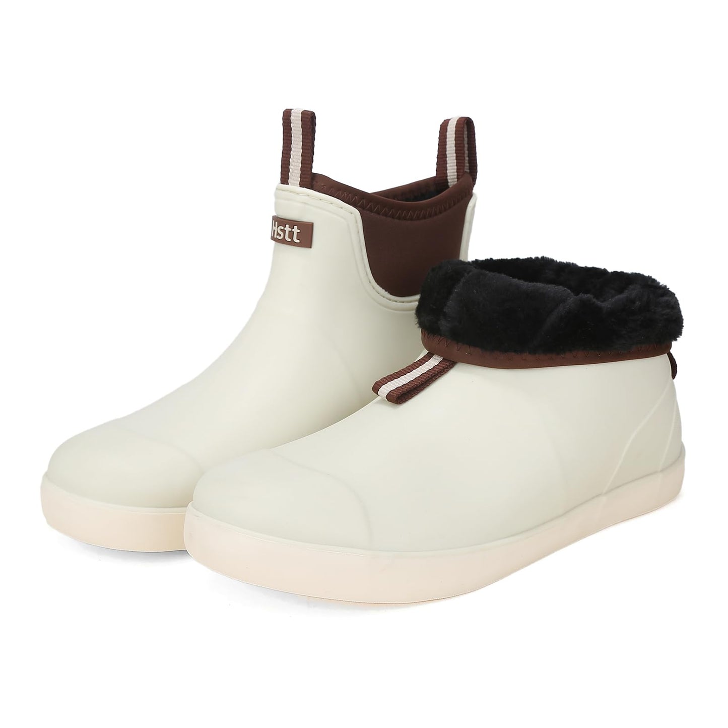 Mens Deck Boots Waterproof, Rubber Ankle Rain Booties For Fishing | Saltwater High-performance Footwear Chelsea Boots for Gardening Boating Camping Sailing