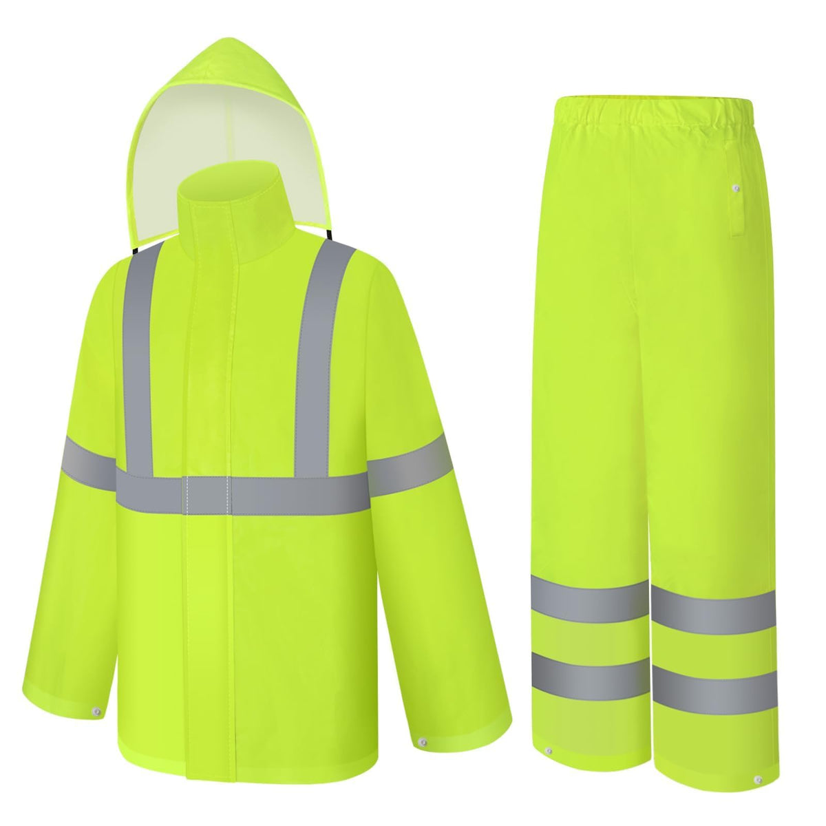 High Visibility Rain Pants, Hi Vis Rain Gear, Yellow, 4XL-5XL | High Vis Reflective Rain Pants for Men Women, Light Weight Safety Work Rain Gear for Outdoor Activities, Waterproof