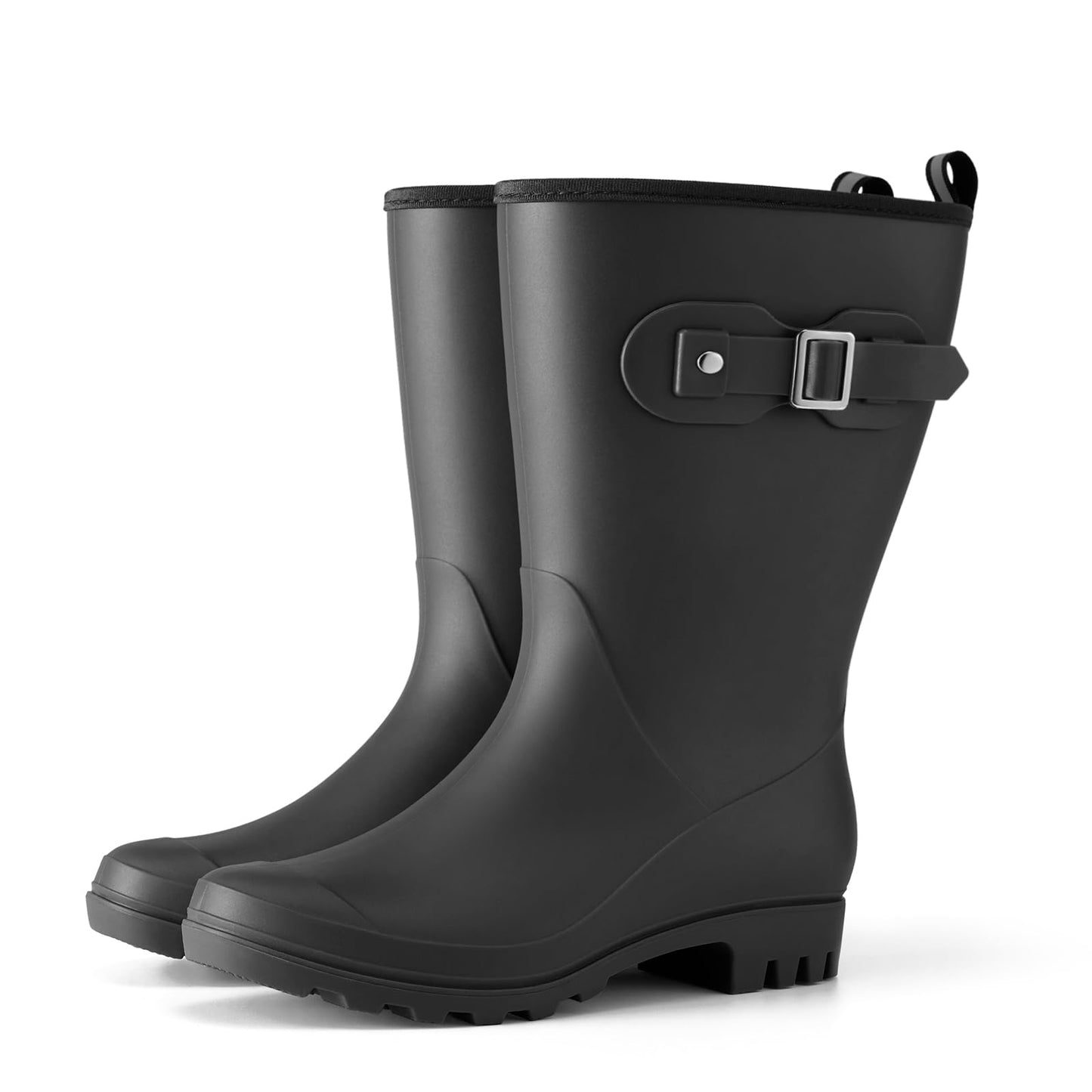 HISEA Women's Waterproof Rubber Rain Boots Lightweight Garden Shoes | Mid Calf Footwear, Anti-Slip Sole, Wide Mud Boots Warm and Comfortable for Barn, Yard Work, Walking