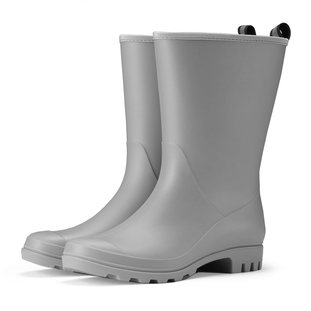 HISEA Women Rubber Boots Wide Calf Rain Boots | Seamless Matte Surface Waterproof PVC Rubber Rain Shoes for Farm Barn Garden Outdoor Work