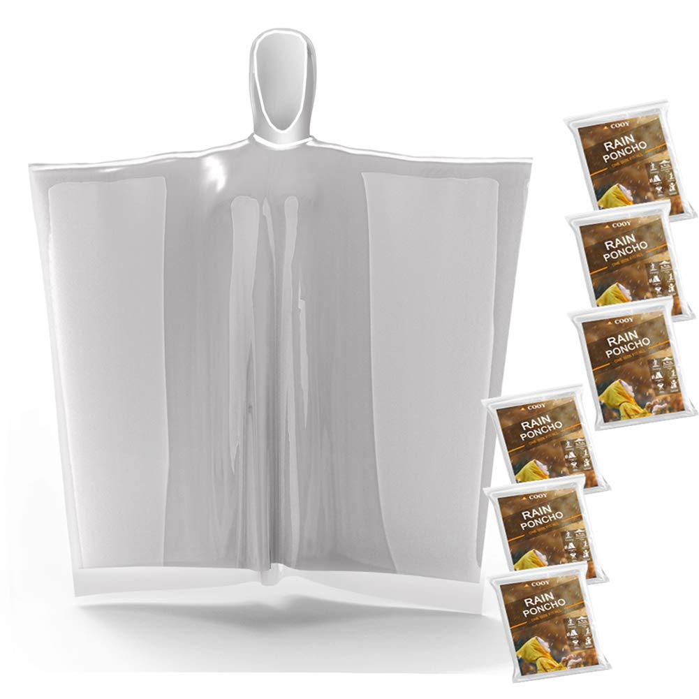 COOY Disposable Rain Ponchos for Adults (10 Pack), Family Pack for Travel | Better Value Per Poncho, Full Sleeve Design with Elastic Cuffs, Disney Trips, Outdoor Events, Easy Carry Travel Essential