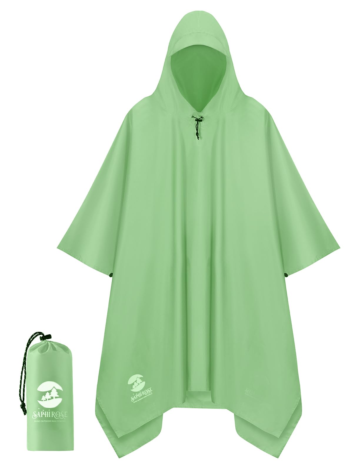 SaphiRose Hooded Rain Poncho Waterproof Raincoat Jacket for Men Women Adults