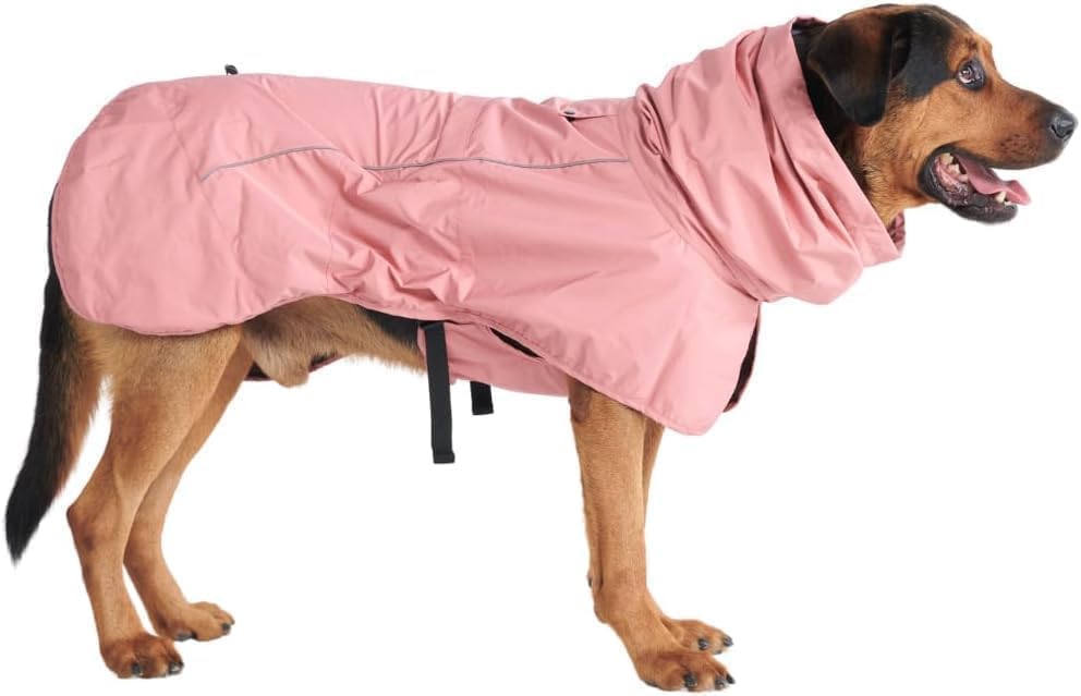 Spark Paws Dog Raincoat - Waterproof Rain Jacket w/Hood, Full Coverage | Waterproof Coat Covers Full Body incl. Belly - Reflective, Covered Harness Holes, Lightweight, Small, Medium & Large Dogs