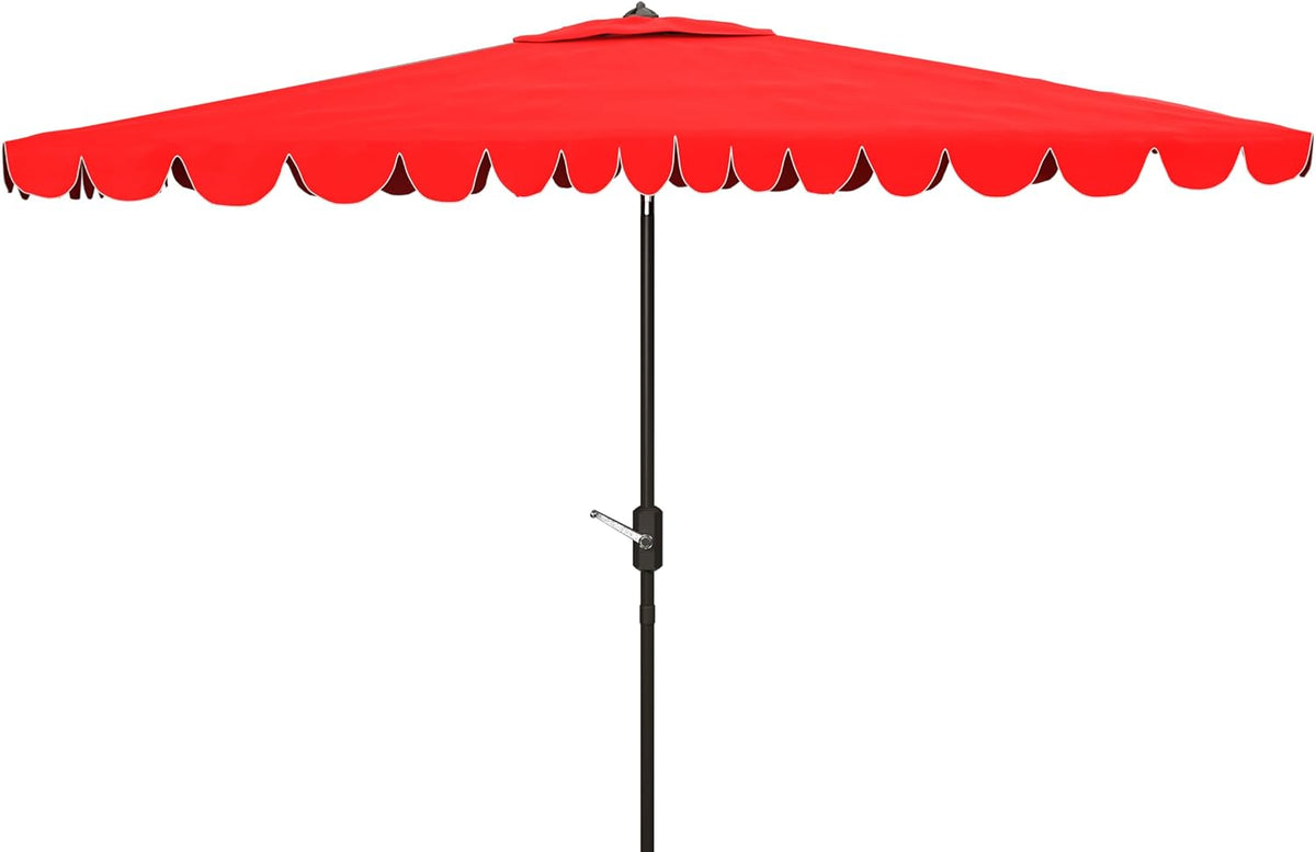 SAFAVIEH Outdoor Collection Venice Grey 7 x 10 Ft Rectangular Auto Tilt UV Protected Umbrella