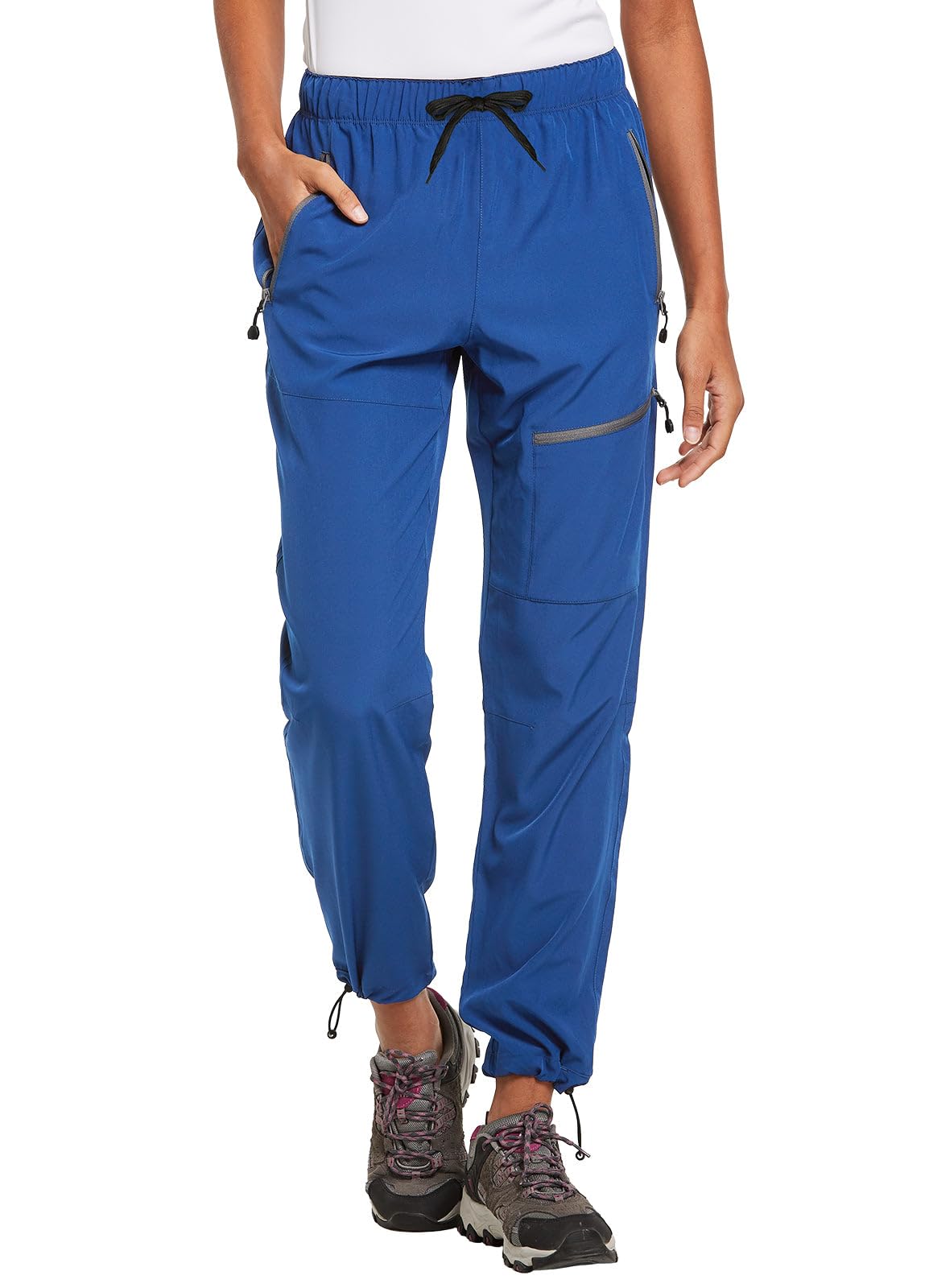 baleaf Women's Hiking Pants Quick Dry Lightweight Water Resistant Elastic Waist Cargo Pants for All Seasons | Petite/Reguar/Tall sizing,Zip Pockets, Water Resistant,breathable Cargo Pants for Travel Camping