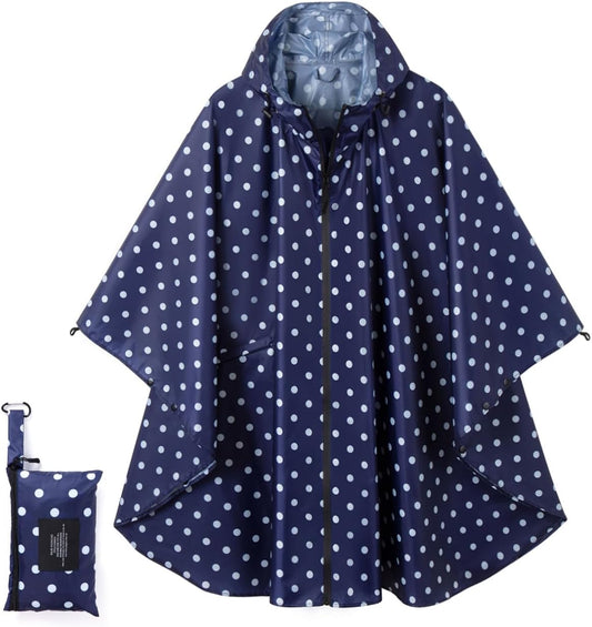 Fashion Hooded Rain Poncho Waterproof Raincoat Jacket with pocket for Women/Men/Adult