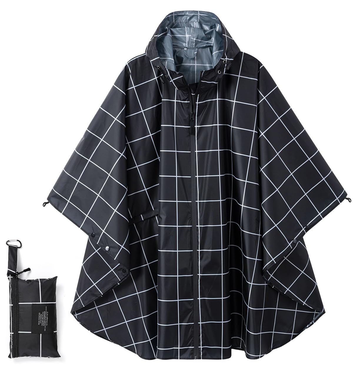 Fashion Hooded Rain Poncho Waterproof Raincoat Jacket with pocket for Women/Men/Adult