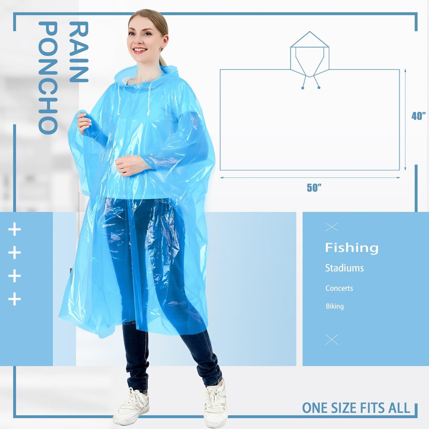 Disposable Rain Ponchos for Kids & Adults 6/10 Pack Extra Thick | Family Pack, Kids 6 Pack, Adults 6 & 10 Pack, Lightweight & Waterproof Emergency Ponchos for Travel & Theme Parks