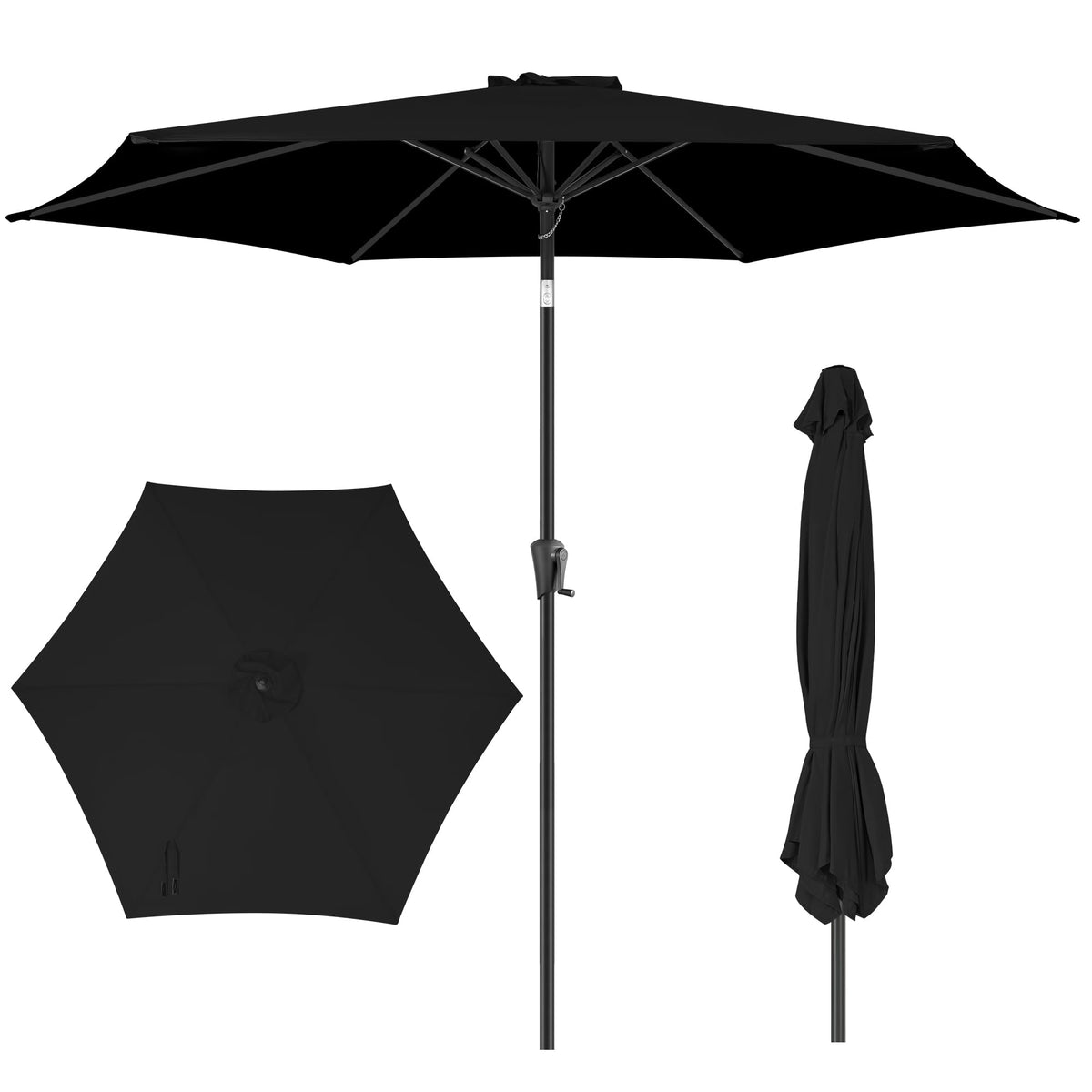 Patio Umbrella Rectangular with Button Tilt, 6.5 x 10ft Ivory | Waterproof UV Protection, Rectangle Porch Deck Umbrella for Pool, Table, Garden, Backyard, Provides Shade