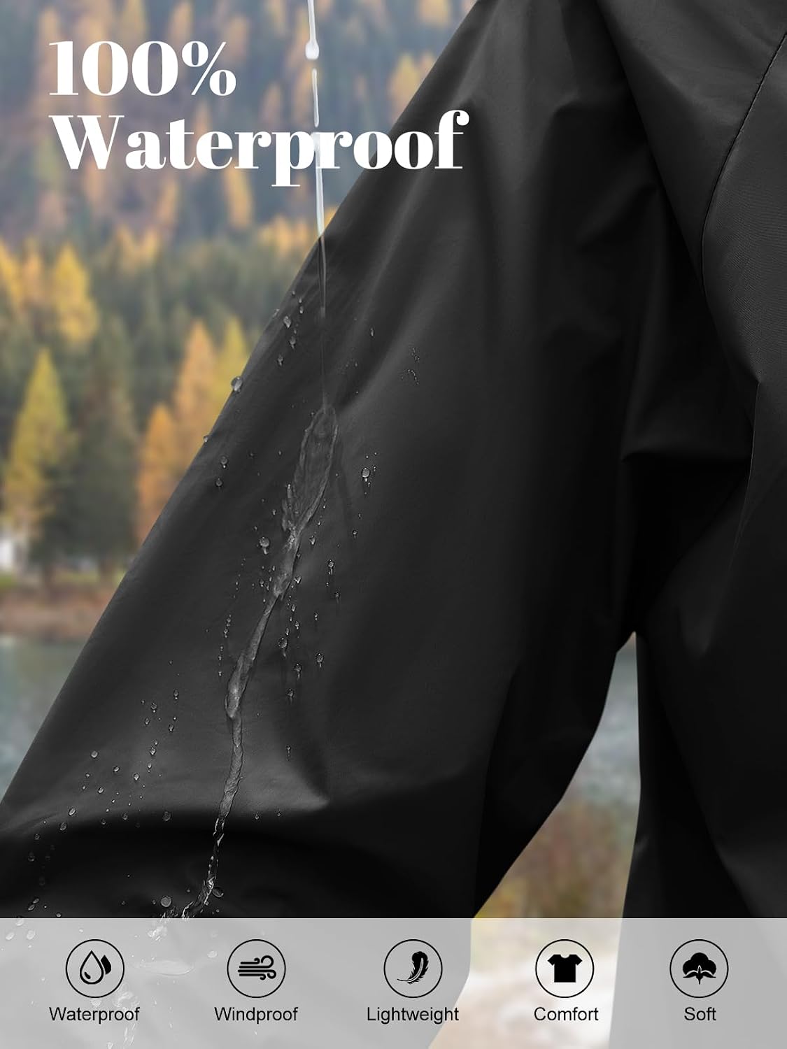 PITINAN Lightweight Rain Jacket Women Packable with Hood Travel XS-3XL | Lightweight, Packable, Folds into Pouch, Ultra Thin, Waterproof Shell Jacket Women,For Hiking/Travel Outdoor