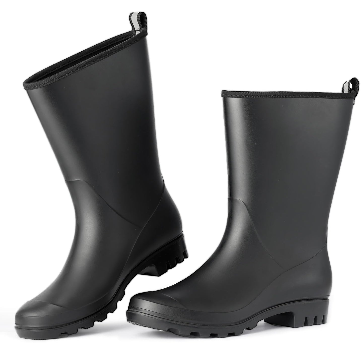 Wide Calf Women's Rain Boots Waterproof PVC Rubber Garden Boot Outdoor | Mid Height Women Rubber Boot Rain Shoes for Outdoor Matte Surface Gardening Rainboots Work Walking