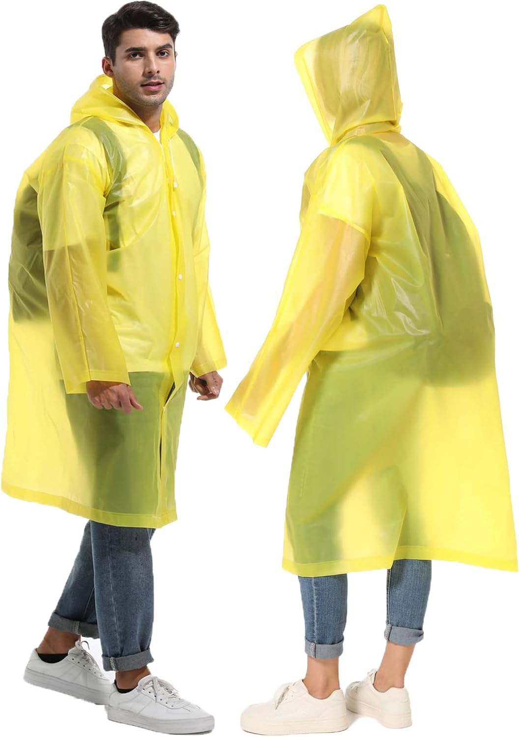 Rain Ponchos for Adults Reusable Raincoats Survival Heavy Duty Military Impermeable 2 Packs Rain Coat…