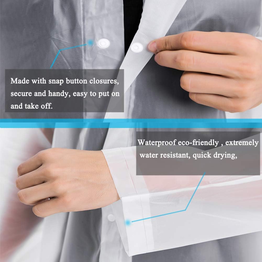 COOY Rain Ponchos for Adults, （2 Pack） EVA Rain Jacket Women Men Rain Coat