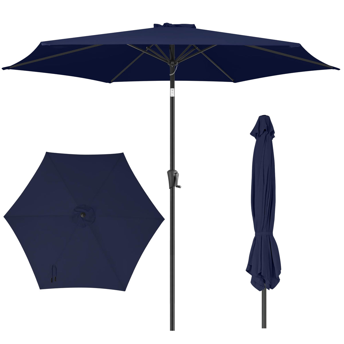 Patio Umbrella Rectangular with Button Tilt, 6.5 x 10ft Ivory | Waterproof UV Protection, Rectangle Porch Deck Umbrella for Pool, Table, Garden, Backyard, Provides Shade