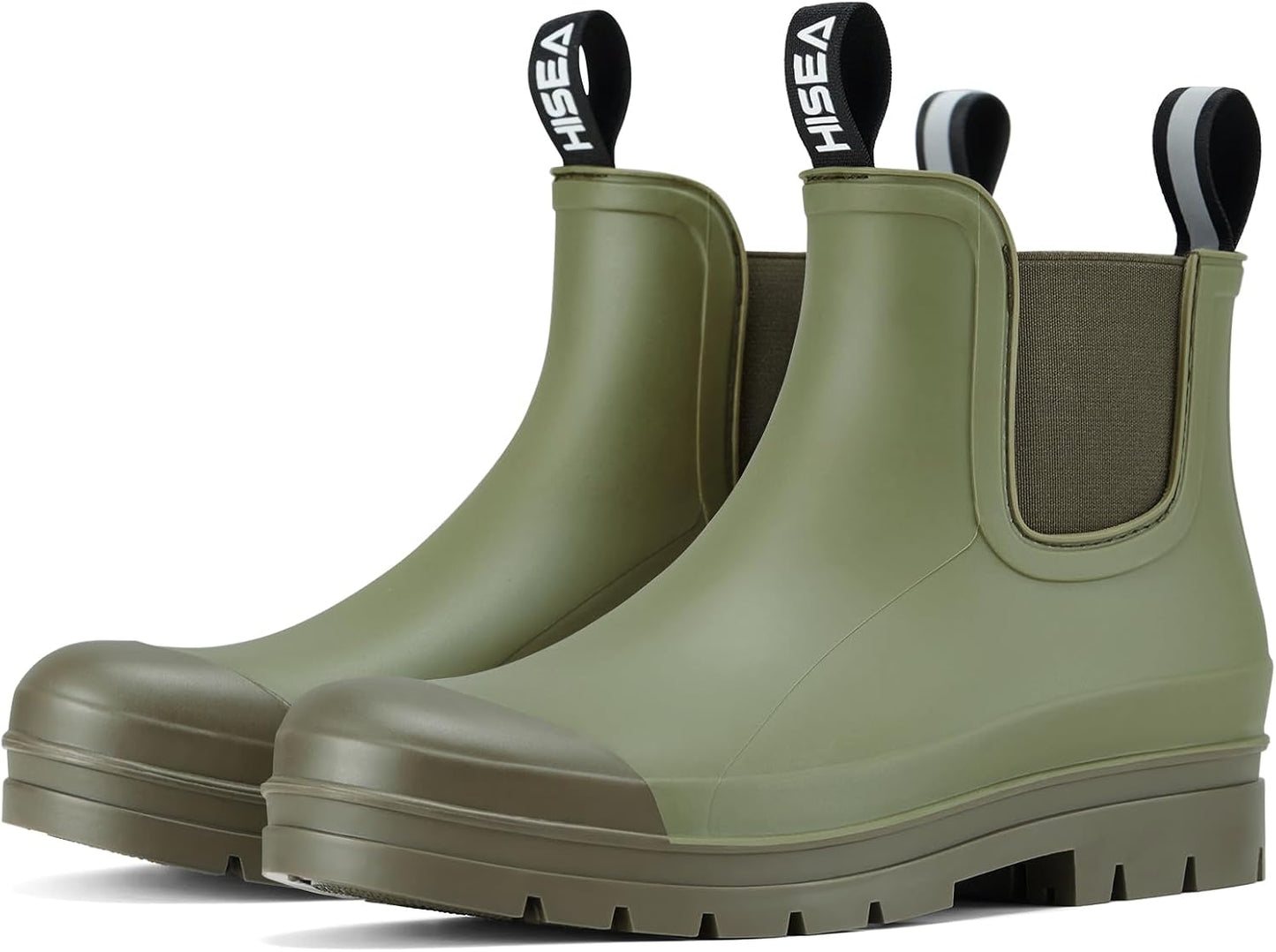 HISEA Women's Short Rain Boots Waterproof Ankle Chelsea Boots | Fashion Rubber Garden Shoes Non-Slip Matte PVC Rainboots Lightweight Outdoor Work Booties for Gardening Farming Walking