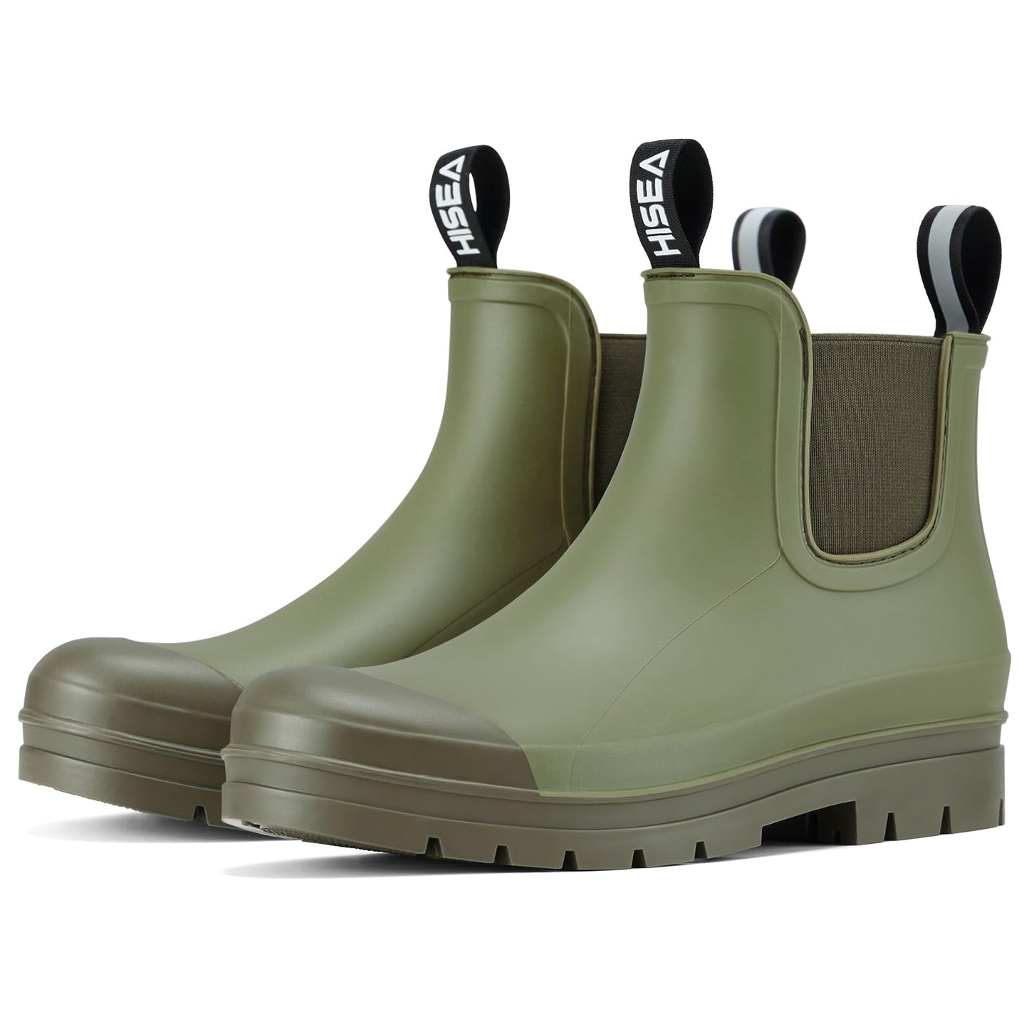 HISEA Women's Short Rain Boots Waterproof Ankle Chelsea Boots | Fashion Rubber Garden Shoes Non-Slip Matte PVC Rainboots Lightweight Outdoor Work Booties for Gardening Farming Walking