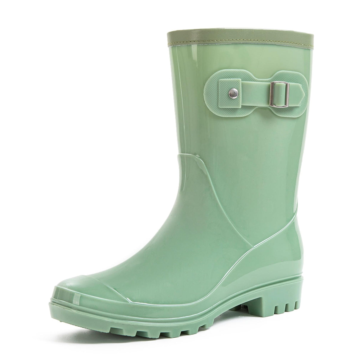 Women's Mid Calf Rain Boots Waterproof Fashion Garden Shoes Anti-slipping Rainboots For Women Comfortable Insole Light Rain Shoes
