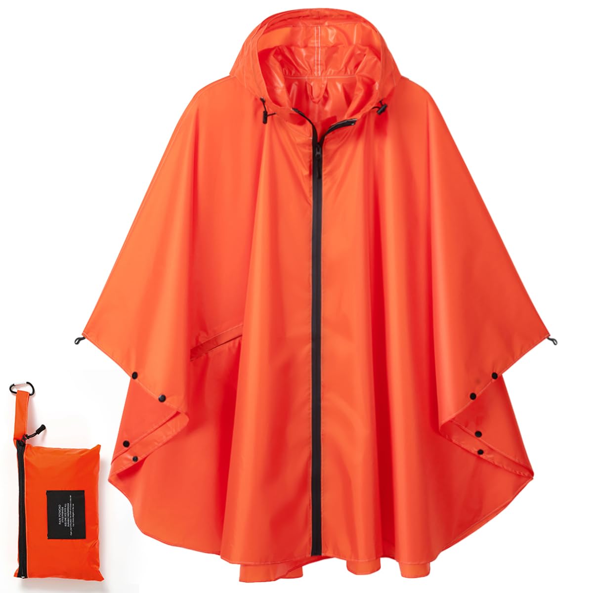 Fashion Hooded Rain Poncho Waterproof Raincoat Jacket with pocket for Women/Men/Adult