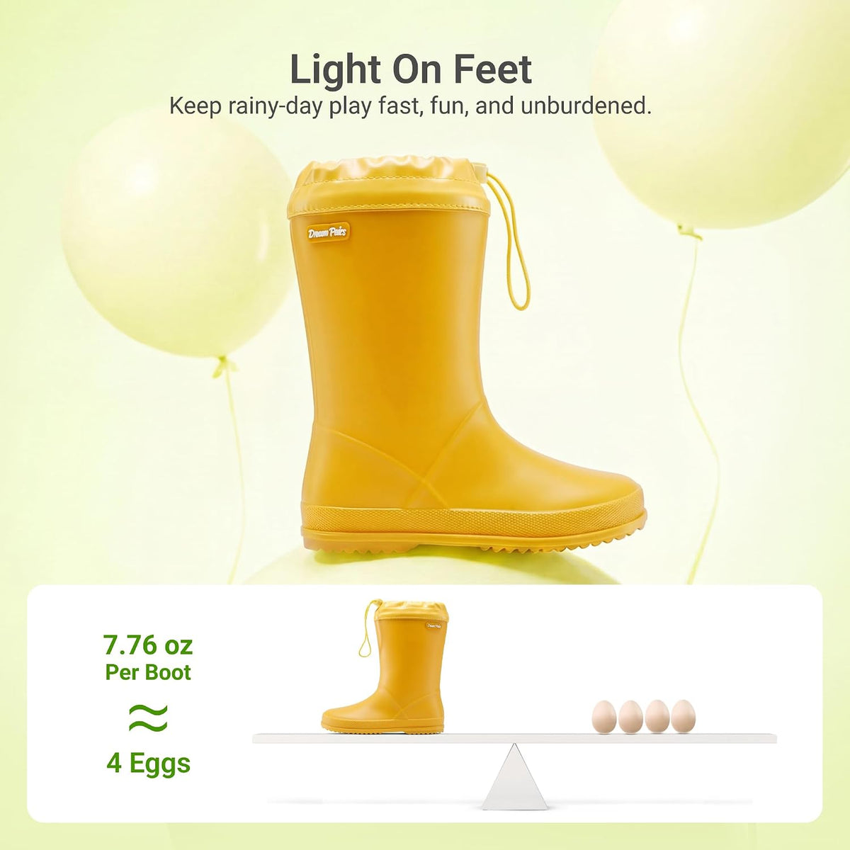 DREAM PAIRS Kids Waterproof Fleece Lined Rain Boots | Lightweight,Non-Slip Outsole,Easy-On,Outdoor Rainy Play,Unisex Boys Girls Toddler