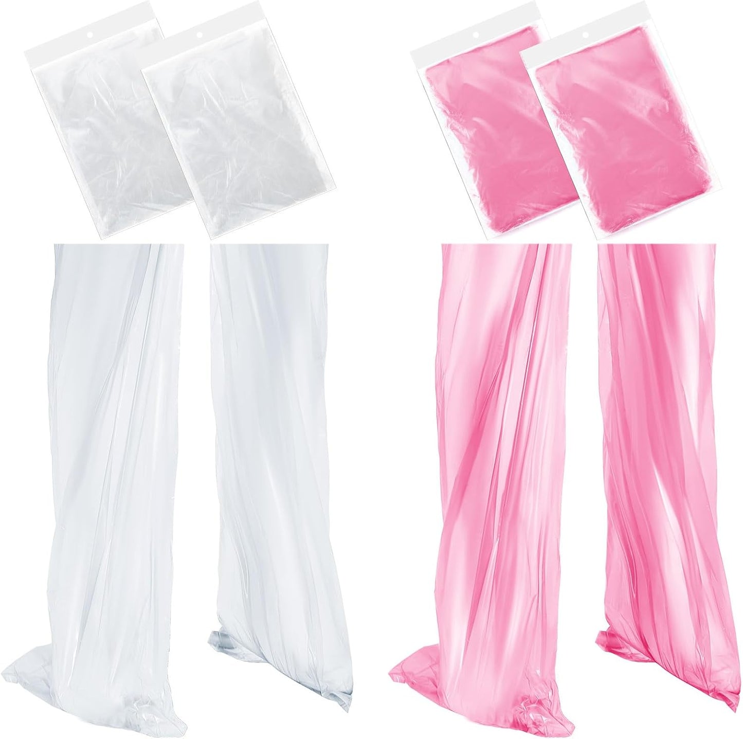 Geyoga 8 Pcs Disposable Rain Pants with Shoe Boot Waterproof Long Pant Boot Covers for Adults Teens Outdoor Cycling Fishing