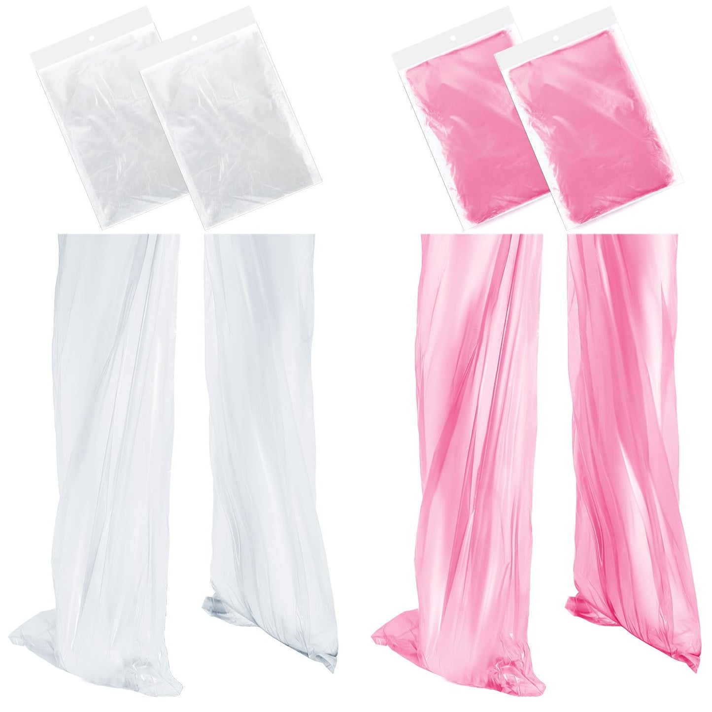 Geyoga 8 Pcs Disposable Rain Pants with Shoe Boot Waterproof Long Pant Boot Covers for Adults Teens Outdoor Cycling Fishing