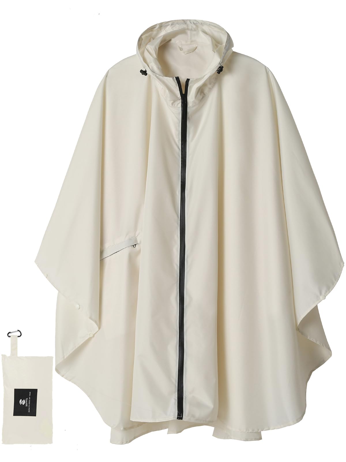 SaphiRose Adult Rain Poncho Waterproof Hooded Zipper Raincoat with Pockets | OEKO-TEX Certified 100% Polyester, Lightweight Packable Storage Pouch, Heat-Sealed Seams, Quick-Dry for Outdoor Hiking