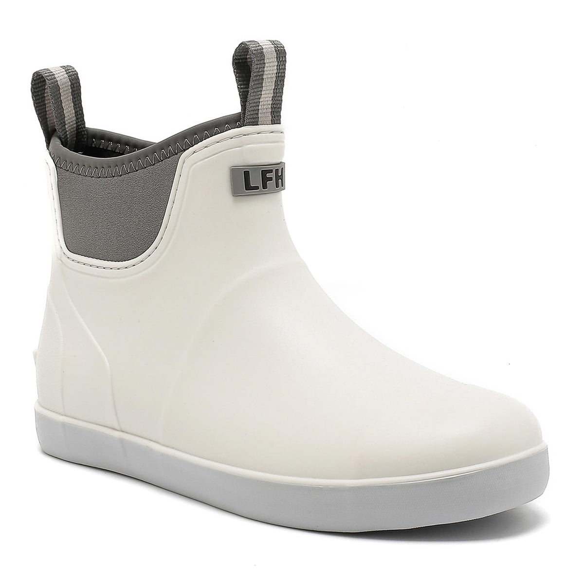 Mens Deck Boots Waterproof, Rubber Ankle Rain Booties For Fishing | Saltwater High-performance Footwear Chelsea Boots for Gardening Boating Camping Sailing