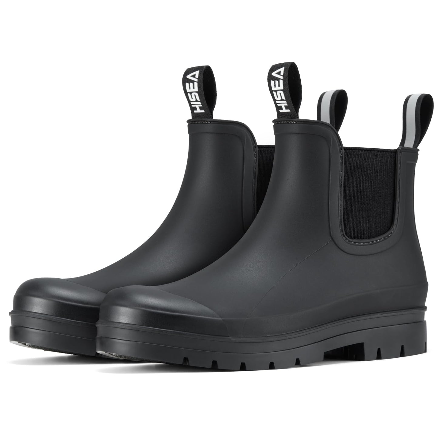 HISEA Women's Short Rain Boots Waterproof Ankle Chelsea Boots | Fashion Rubber Garden Shoes Non-Slip Matte PVC Rainboots Lightweight Outdoor Work Booties for Gardening Farming Walking