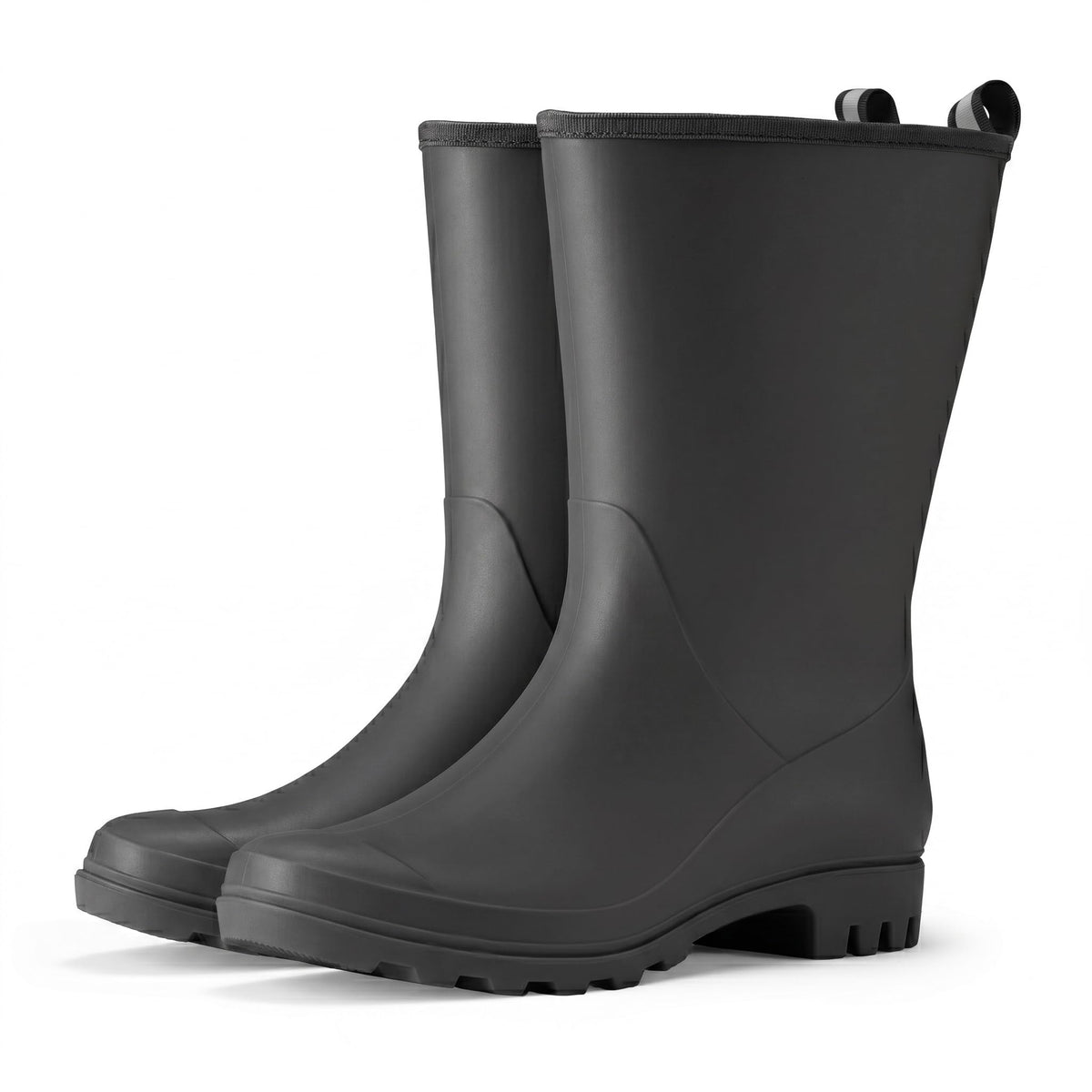HISEA Women Rubber Boots Wide Calf Rain Boots | Seamless Matte Surface Waterproof PVC Rubber Rain Shoes for Farm Barn Garden Outdoor Work