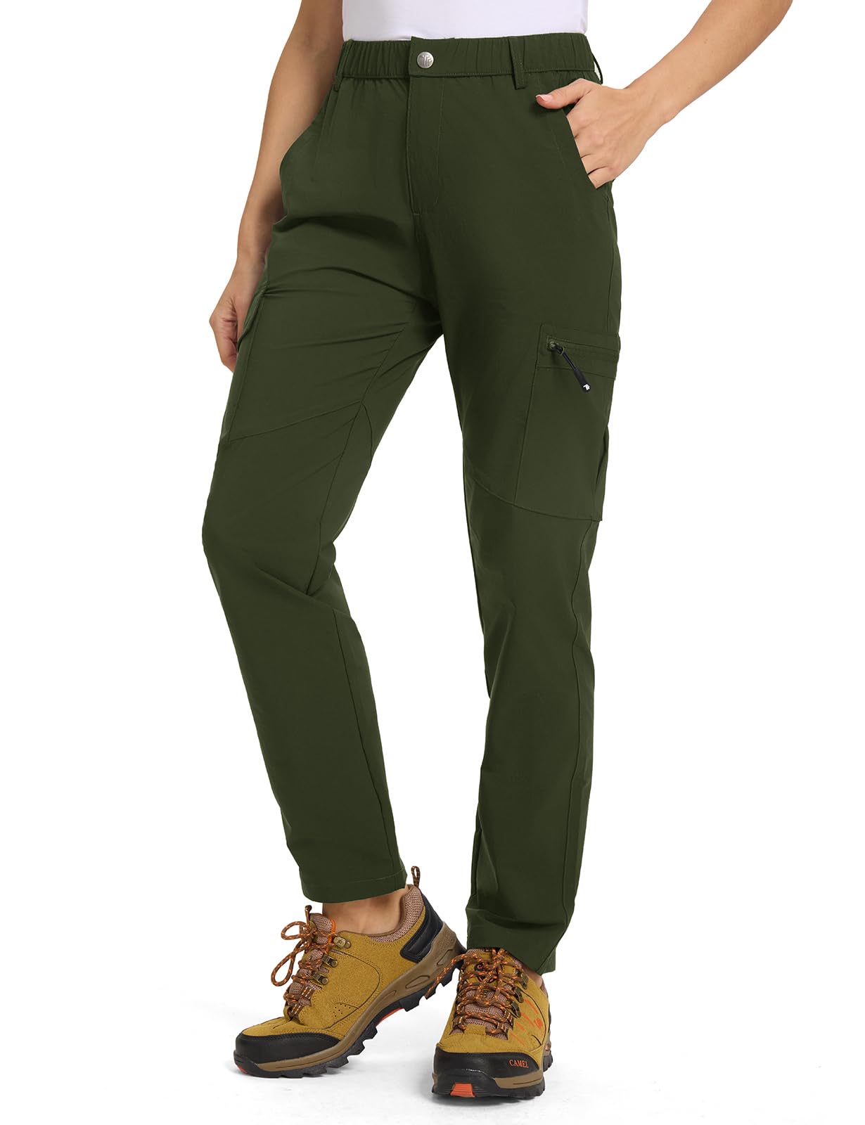 TBMPOY Women's Hiking Cargo Pants Lightweight Water Resistant Quick Dry Fishing Camping Travel Work Pant with 6 Pockets