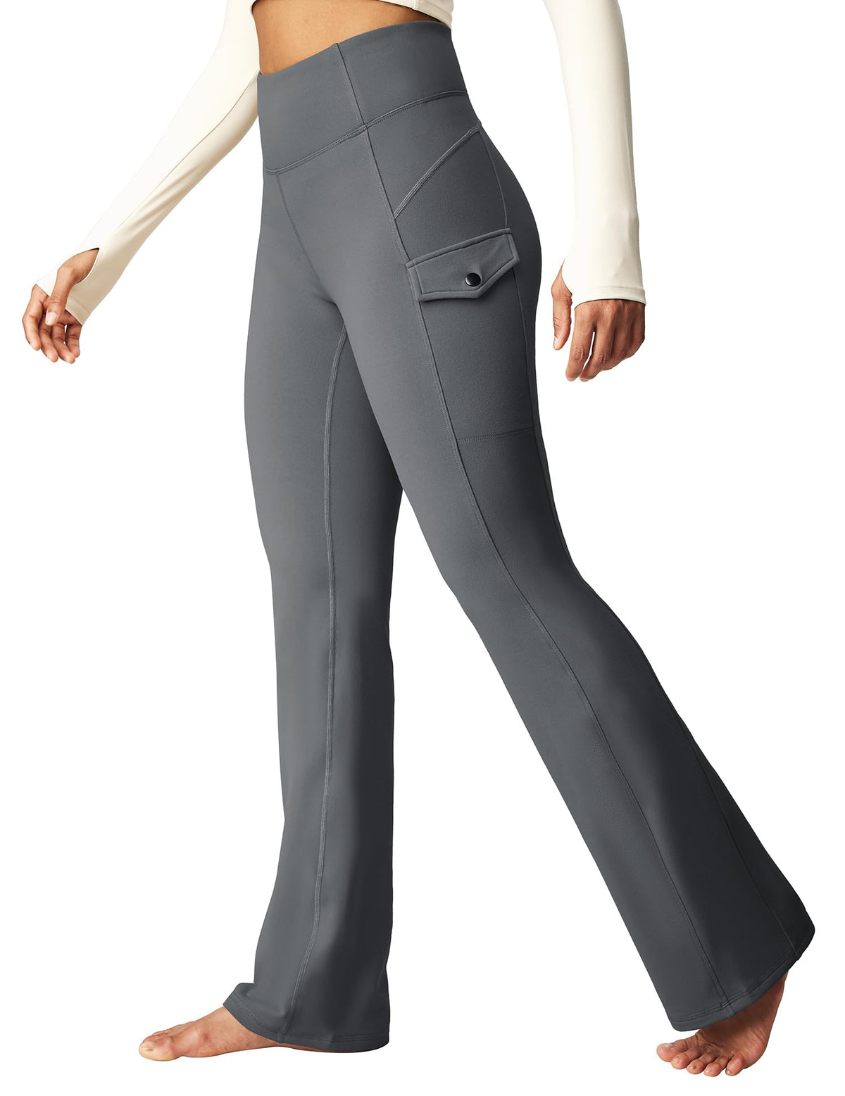 Cargo Pants Women Fleece Lined Leggings Waterproof Hiking Pants Women Thermal Pants Warm Wide Leg Sweatpants Winter