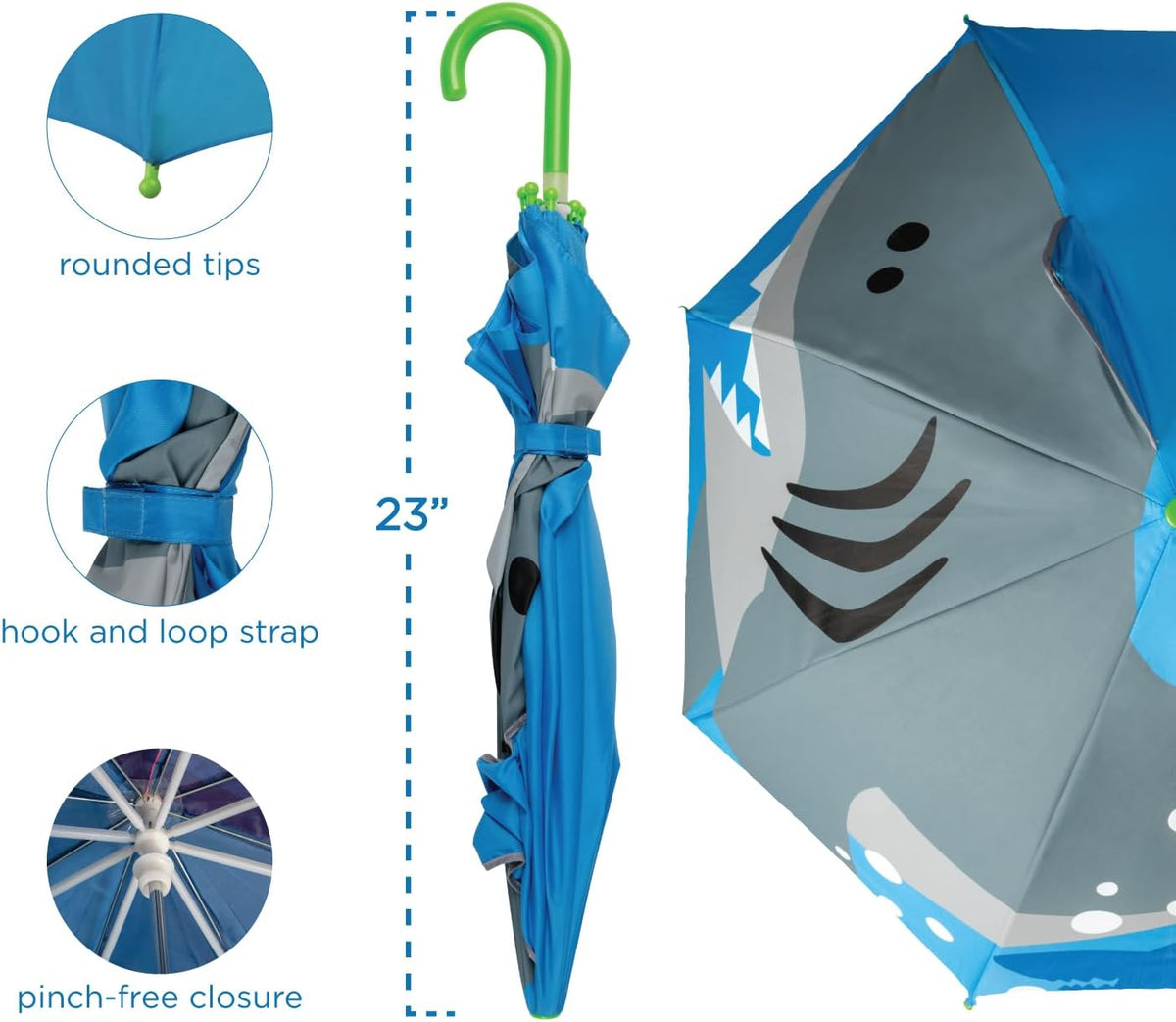 Stephen Joseph, 3D Pop Up Kids Umbrella, Cute Animals & Toddler Rain Umbrella Lightweight Easy Grip Handle for Boys Girls Ages 3-8