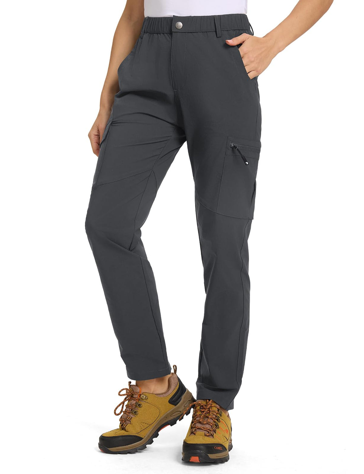 TBMPOY Women's Hiking Cargo Pants Lightweight Water Resistant Quick Dry Fishing Camping Travel Work Pant with 6 Pockets