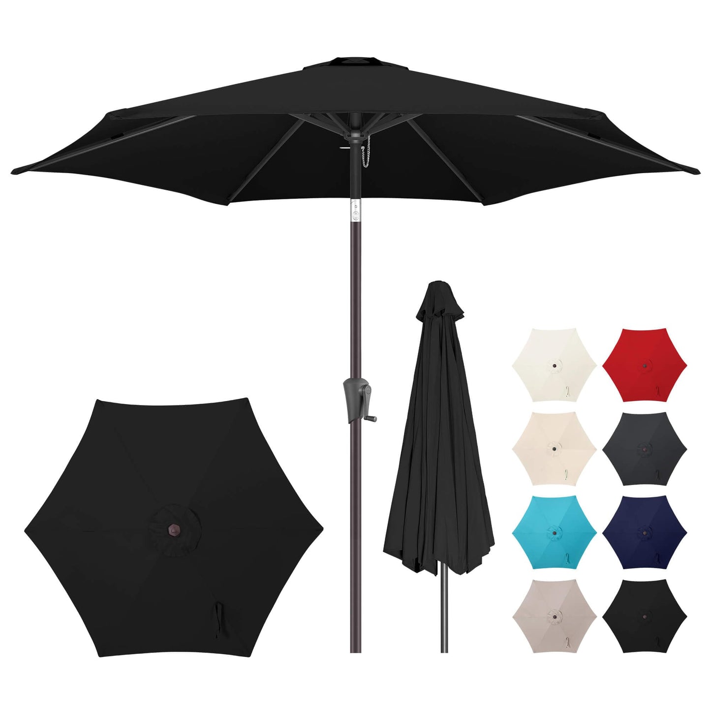 Patio Umbrella Rectangular with Button Tilt, 6.5 x 10ft Ivory | Waterproof UV Protection, Rectangle Porch Deck Umbrella for Pool, Table, Garden, Backyard, Provides Shade