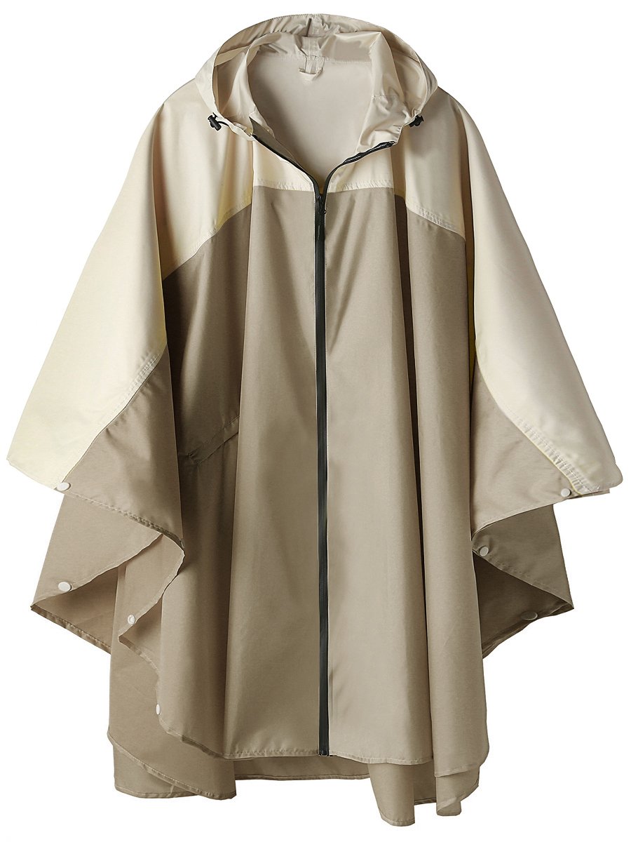 SaphiRose Adult Rain Poncho Waterproof Hooded Zipper Raincoat with Pockets | OEKO-TEX Certified 100% Polyester, Lightweight Packable Storage Pouch, Heat-Sealed Seams, Quick-Dry for Outdoor Hiking