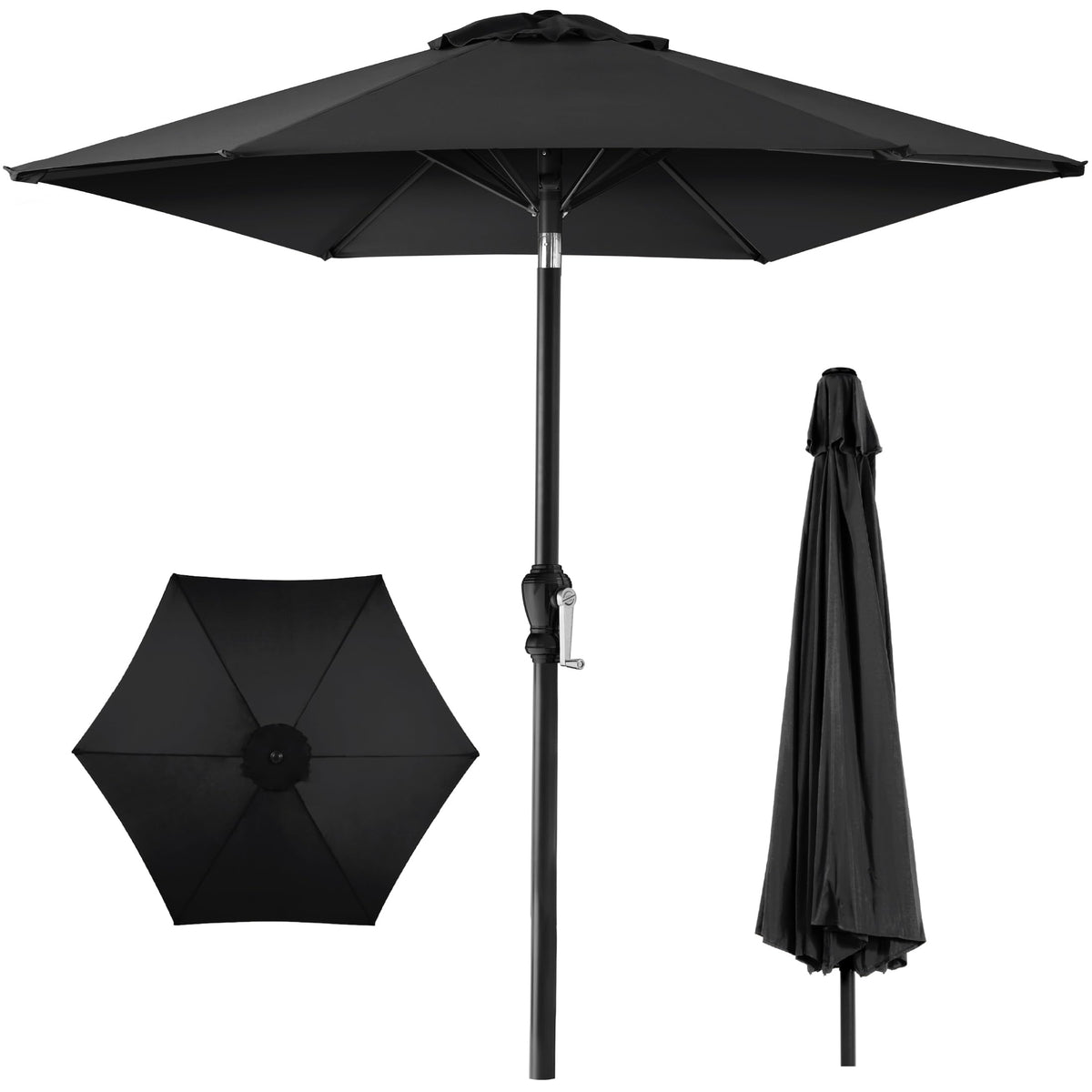 Best Choice Products 10ft Outdoor Patio Umbrella, Outdoor Table Umbrella, Yard Umbrella, Market Umbrella with 6 Sturdy Ribs, Push Button, Tilt and Crank - Sand