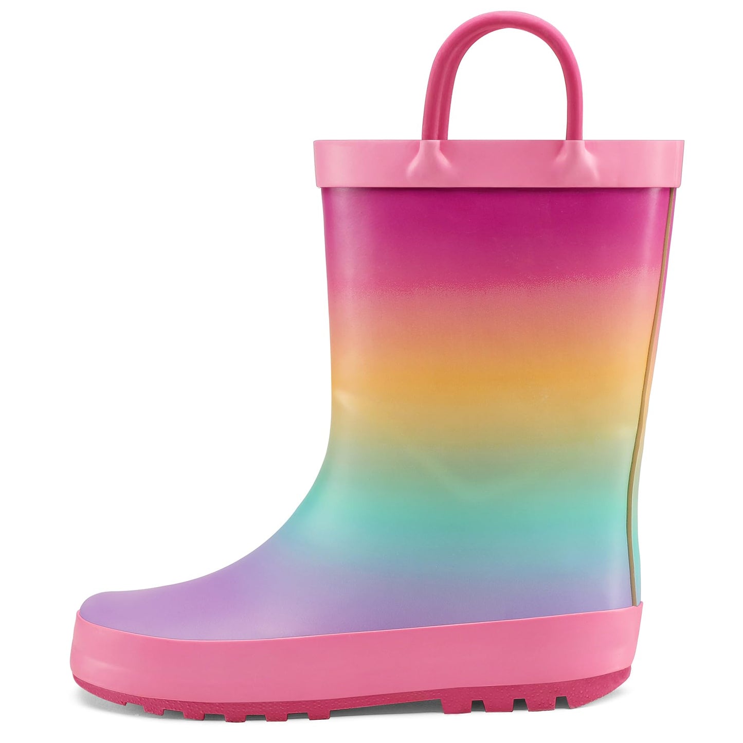 Kids Rain Boots Waterproof Printed Rubber boots with Handles | Slip on, Double Handles,Slip Resistant