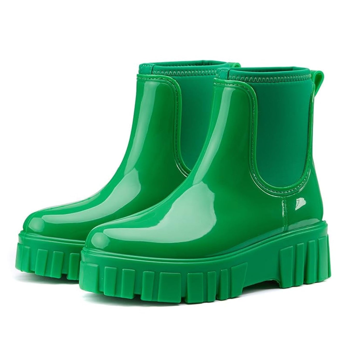 Gets Womens Rain Boots, Waterproof Platform Rubber Chelsea Rainboots, Comfortable Short Shoes Ankle Garden Boots for Outdoor Work