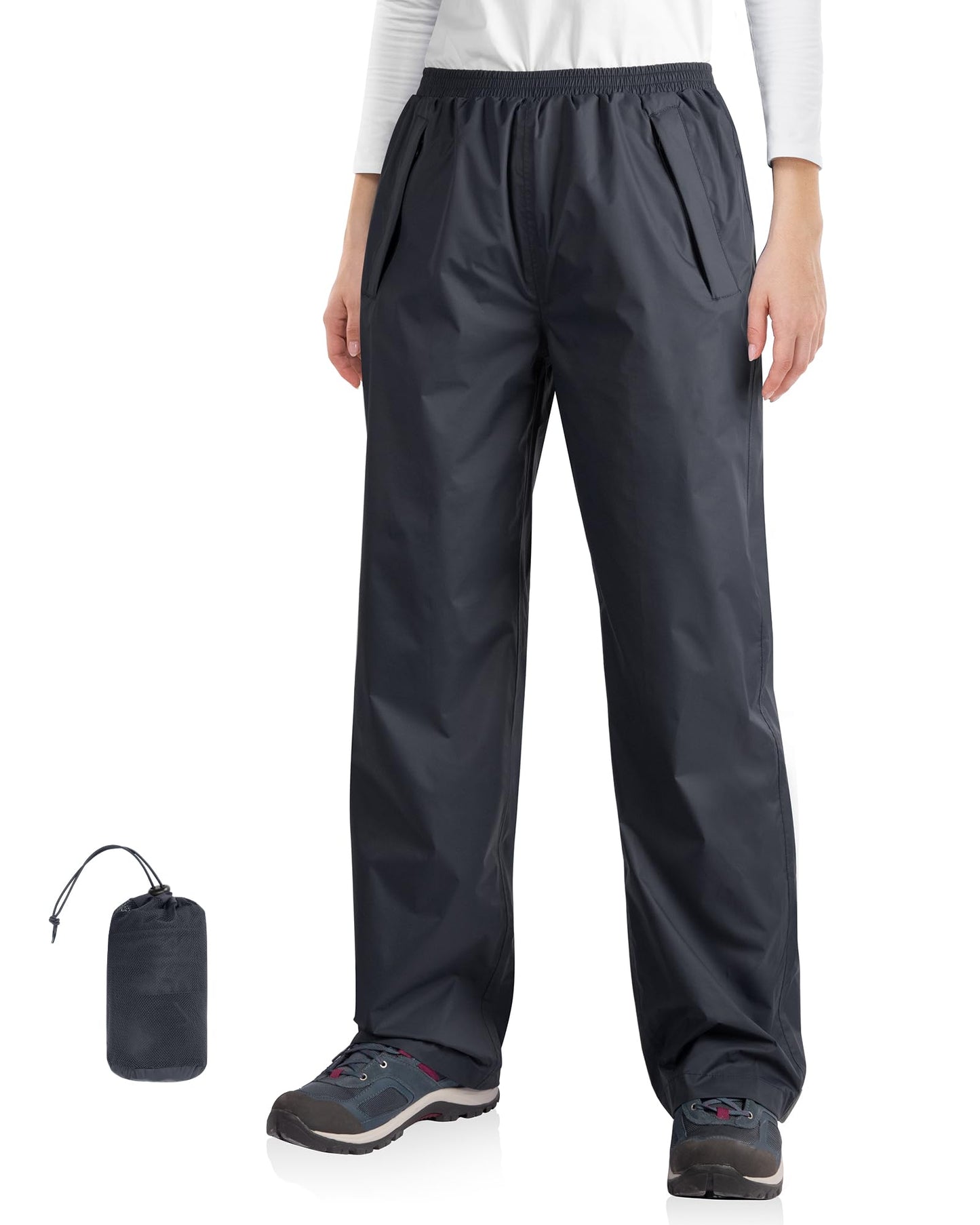 33,000ft Packable Rain Pants for Women Waterproof Pants Lightweight Rain Over Pants Outdoor Windproof Pant for Golf Hiking