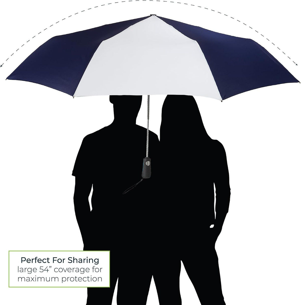 Totes Auto Open/Close Windproof Compact Large Golf Umbrella with UV and Water Repellant Protection