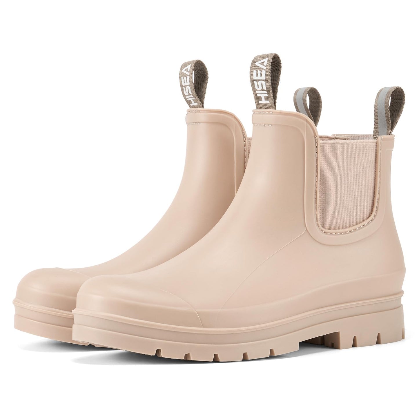 HISEA Women's Short Rain Boots Waterproof Ankle Chelsea Boots | Fashion Rubber Garden Shoes Non-Slip Matte PVC Rainboots Lightweight Outdoor Work Booties for Gardening Farming Walking