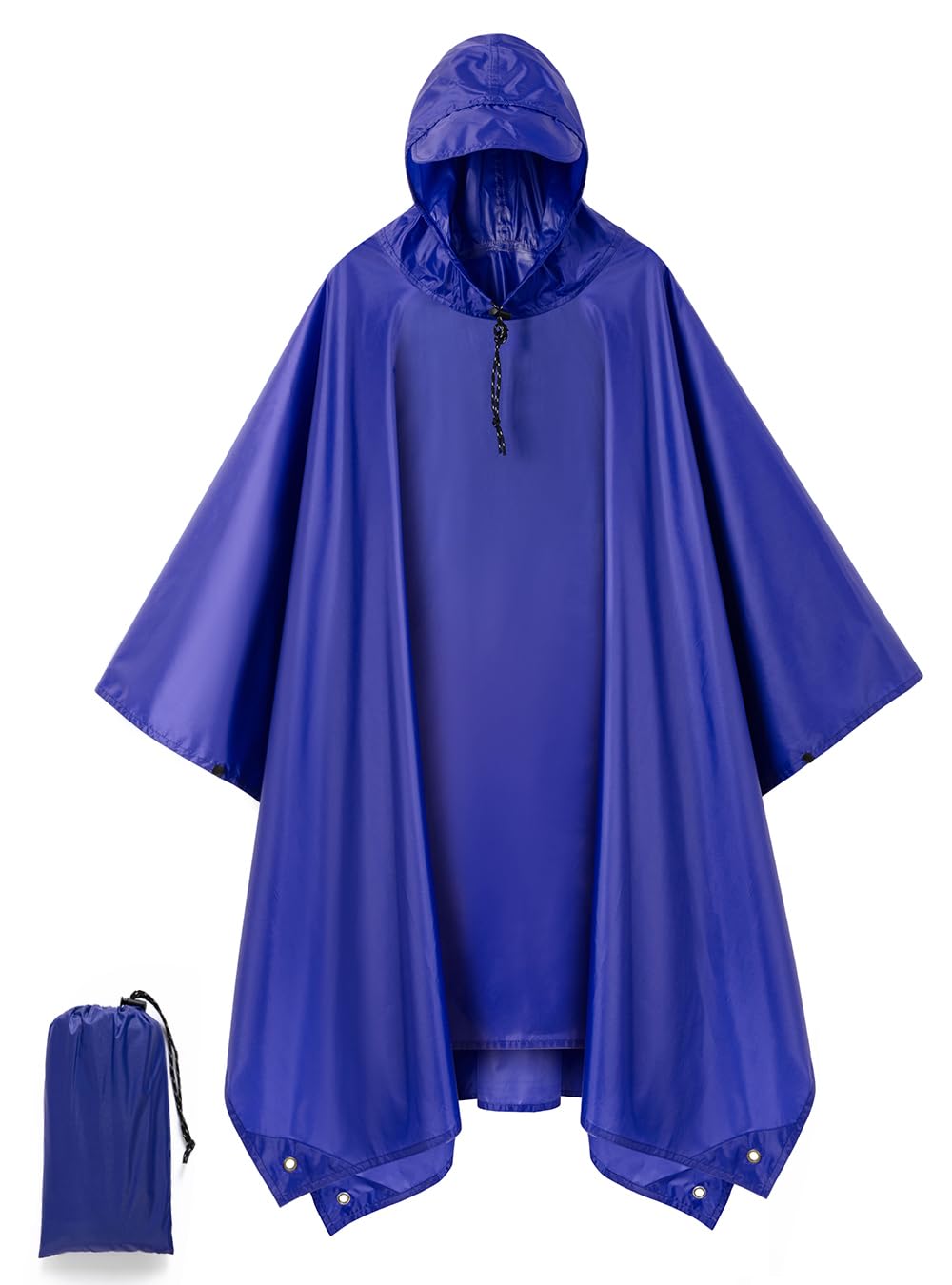 Hooded Rain Poncho for Adult, Waterproof Raincoat for Hiking Camping