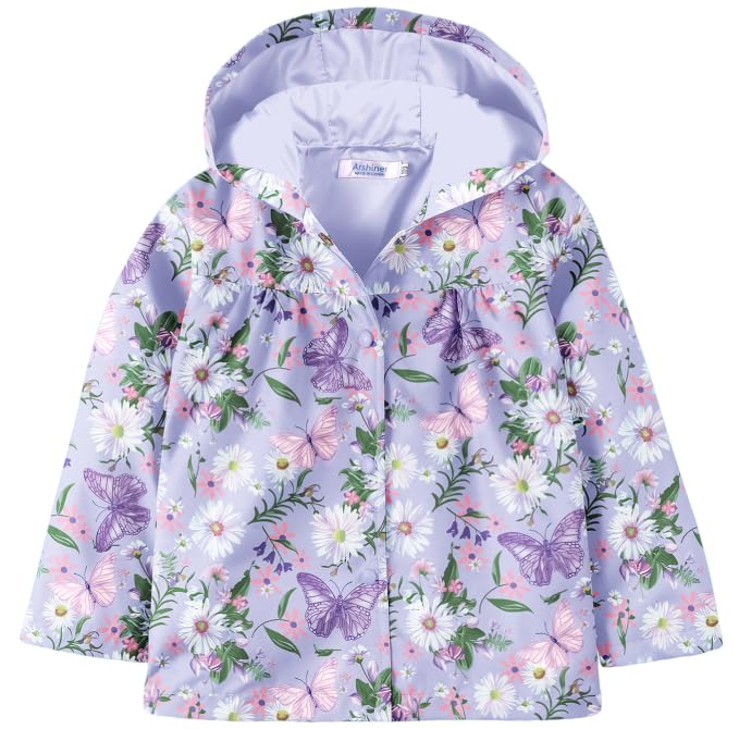 Arshiner Toddler Girls Waterproof Hooded Coat Jacket Outwear Raincoat