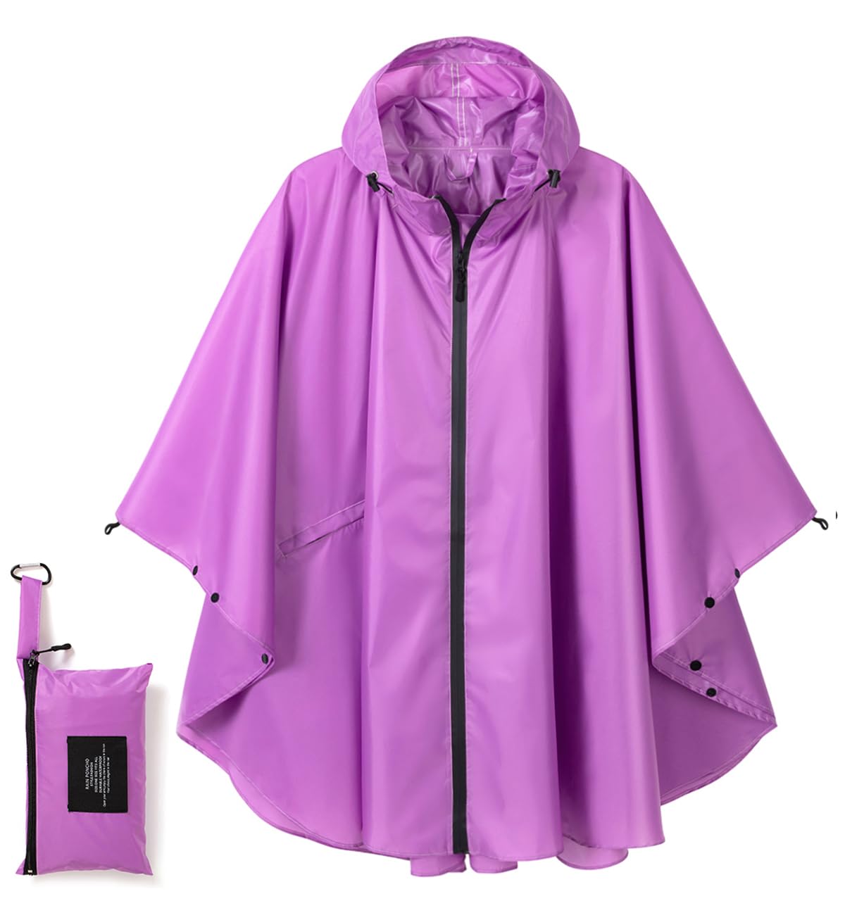 Fashion Hooded Rain Poncho Waterproof Raincoat Jacket with pocket for Women/Men/Adult