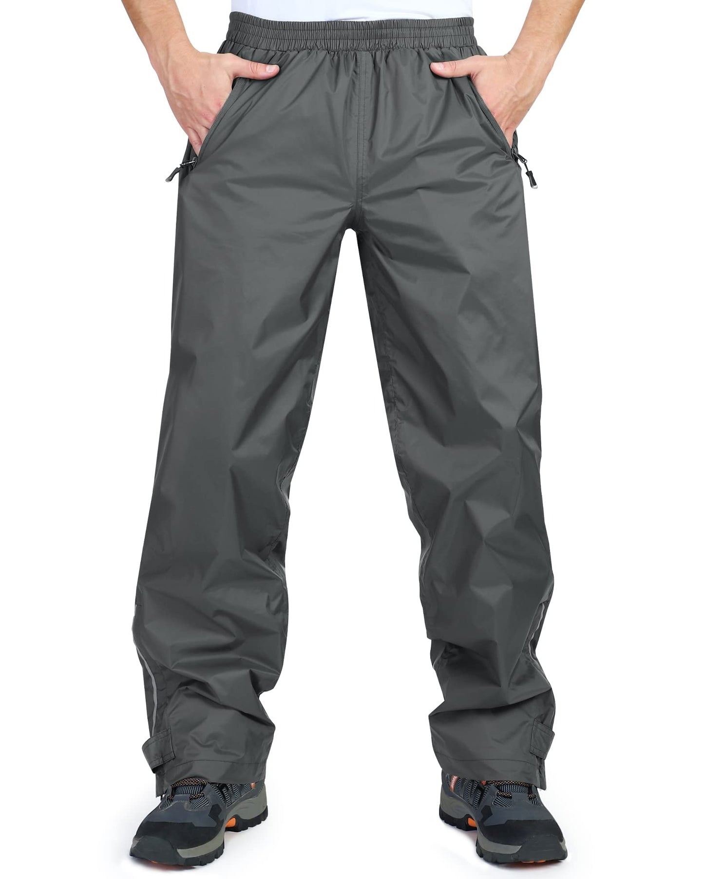 33,000ft Men's Rain Pants, Waterproof Rain Over Pants, Windproof Outdoor Pants for Hiking, Fishing