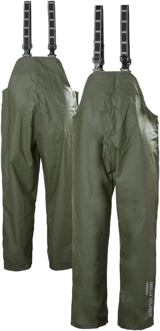 Helly Hansen Mandal Waterproof Bib Overalls for Men, Fishing Pants | Zippered Chest Pocket, Straight-Cut Legs, Elastic Suspenders, Work Bibs for Men, Heavy Duty Rain Gear, Bib Overalls Men