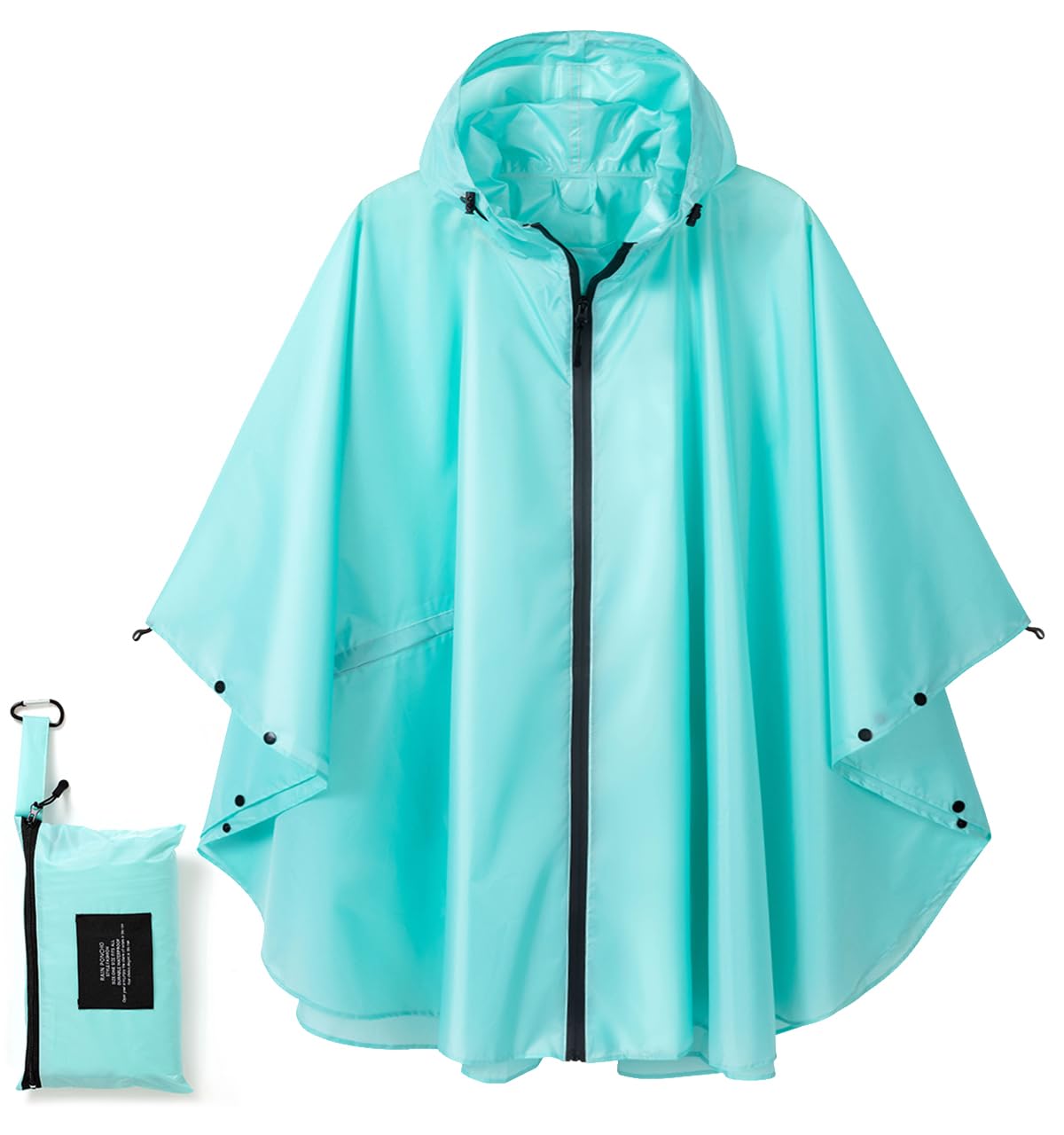 Fashion Hooded Rain Poncho Waterproof Raincoat Jacket with pocket for Women/Men/Adult