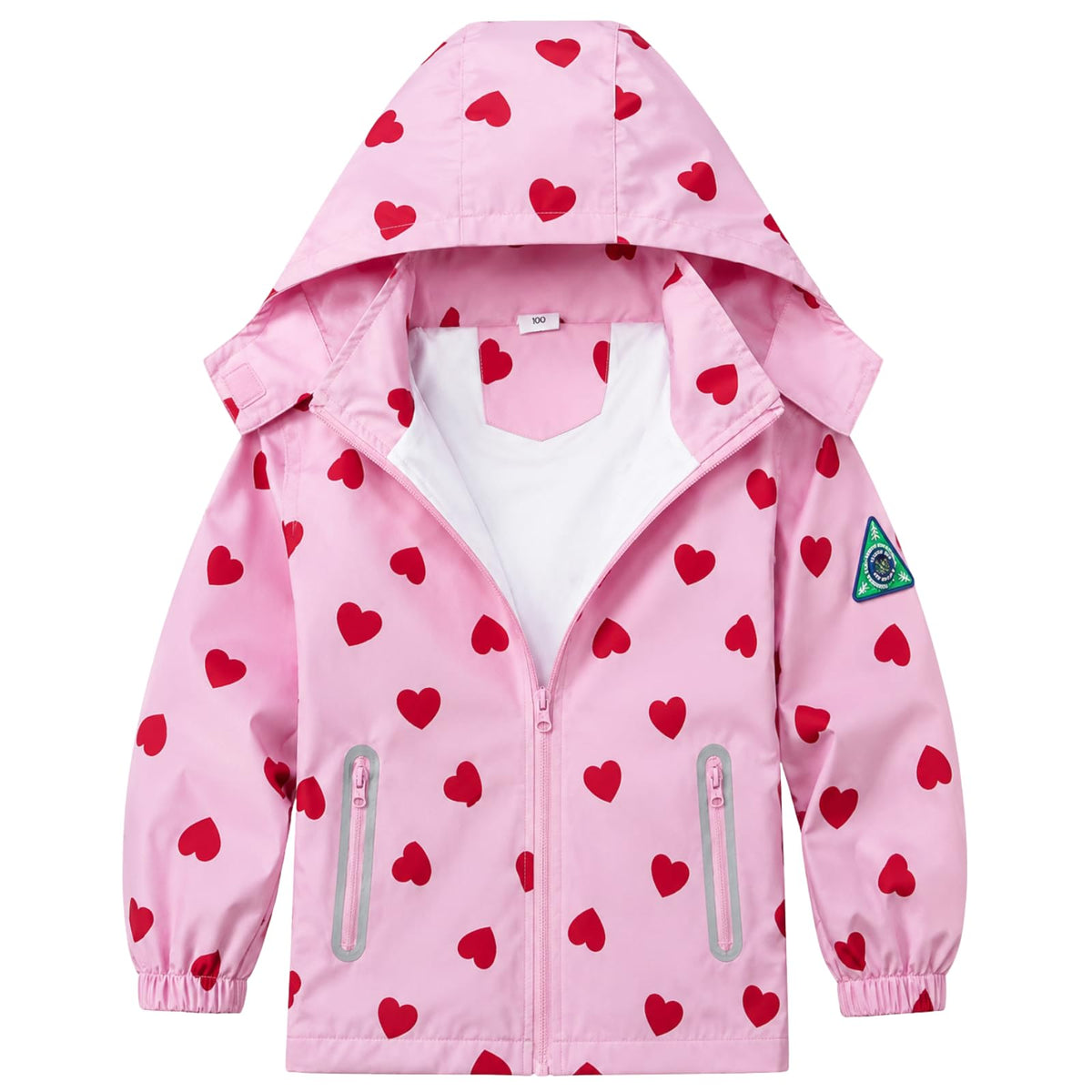Boys Rain Jacket with Detachable Hood Lightweight Raincoats for Kids
